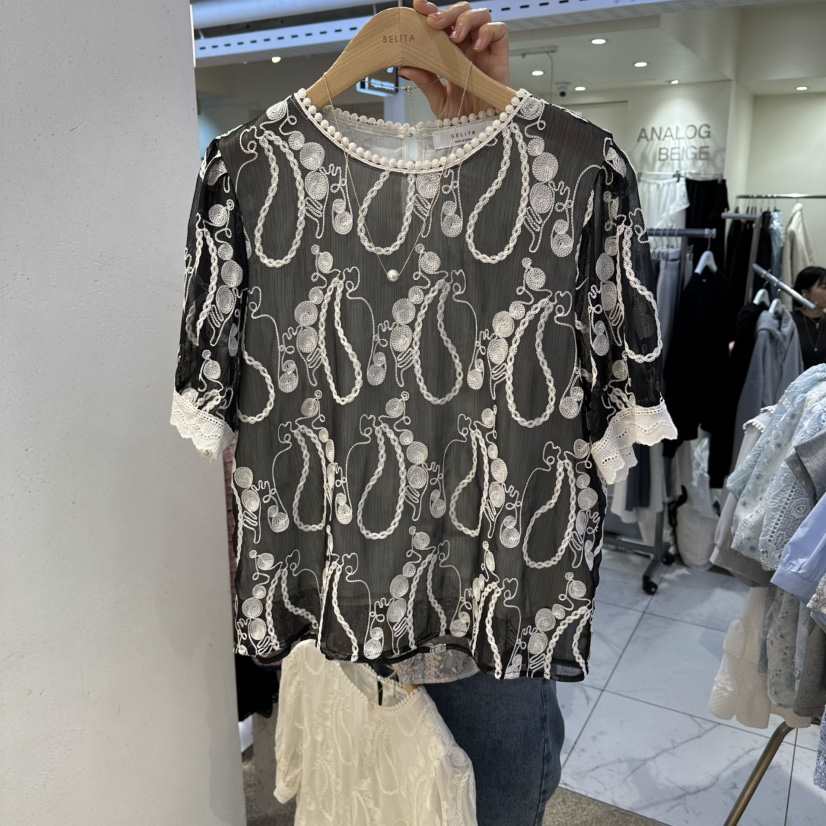 BELITA韓國直郵實拍女裝新品熱賣休閑人氣26春夏襯衫蕾絲衫BELITA襯衫/蕾絲衫