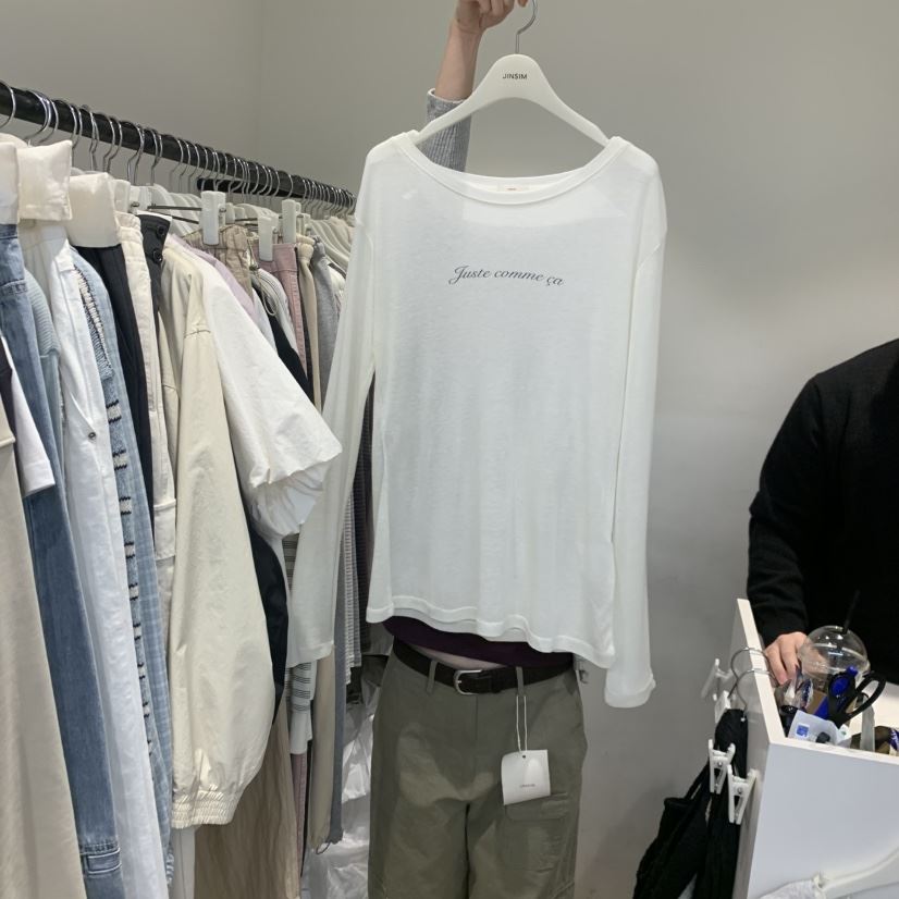 JINSIM韓國東大門直郵女裝新款時尚人氣職業26春夏長袖T恤JINSIM長袖T恤