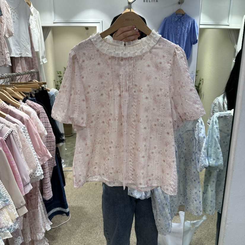 BELITA韓國代購女裝新品推薦職業熱賣26春夏休閑襯衫蕾絲衫BELITA襯衫/蕾絲衫