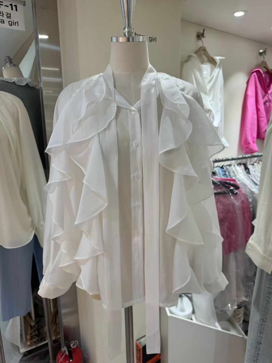 BARBARA GIRL韓國東大門直郵女裝新品休閑襯衫蕾絲衫天絲BARBARA GIRL襯衫/蕾絲衫