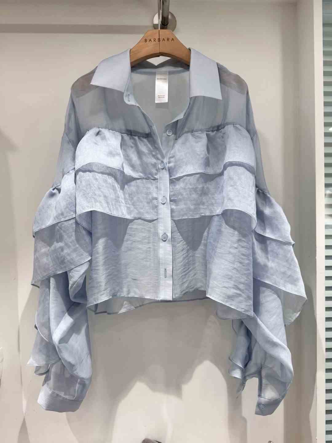 BARBARA GIRL韓國東大門代購女士新品推薦襯衫蕾絲衫荷葉邊BARBARA GIRL襯衫/蕾絲衫