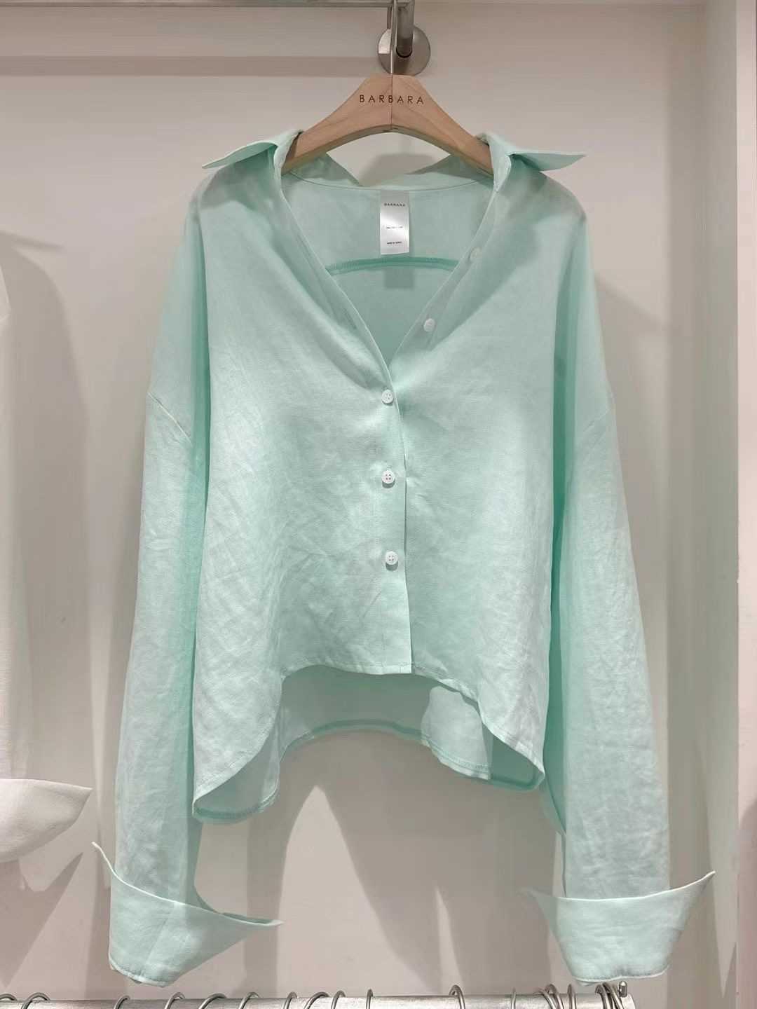 BARBARA GIRL韓國代購女裝新款人氣襯衫蕾絲衫不含內搭短款寬松BARBARA GIRL襯衫/蕾絲衫