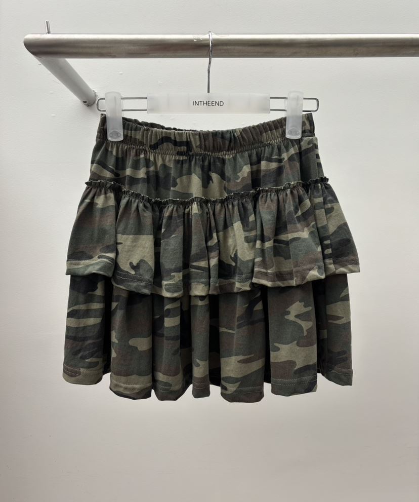 INTHEEND韓國東大門直郵女士新品推薦時尚休閑人氣短裙迷彩INTHEEND短裙
