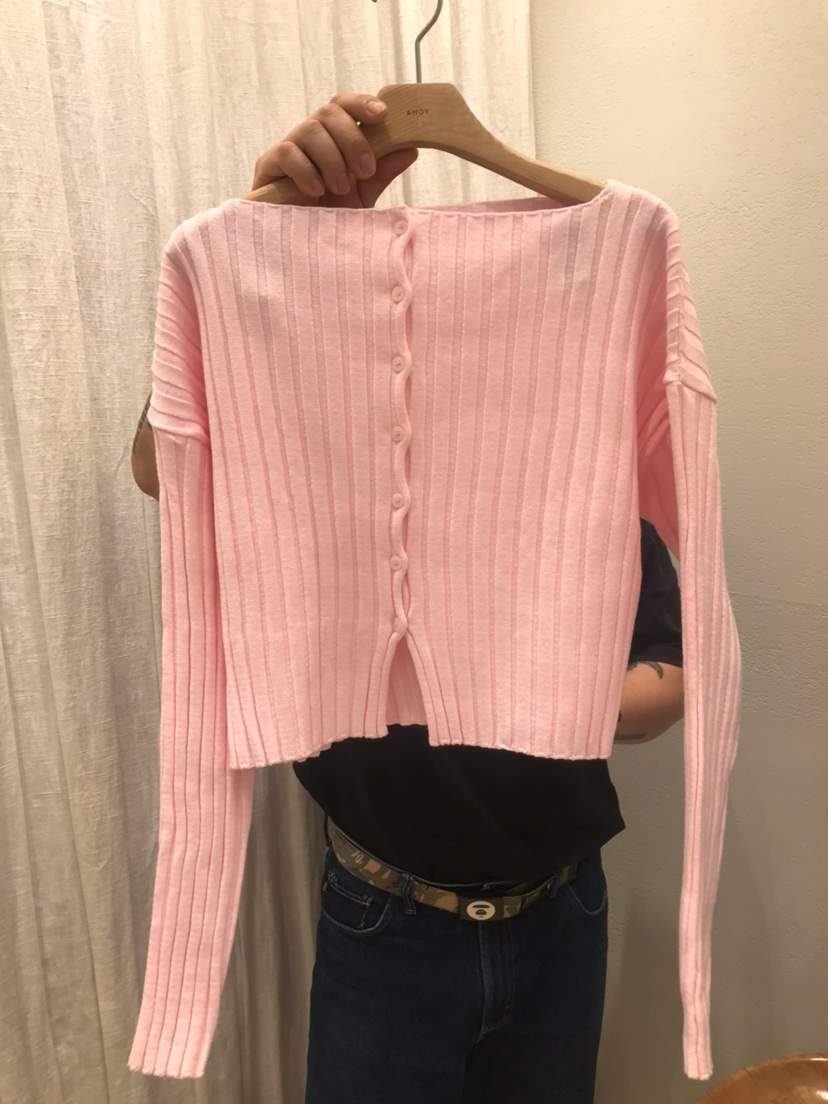 AHOY韓國直郵實拍女裝新款時尚人氣26春夏休閑針織衫羅紋AHOY針織衫