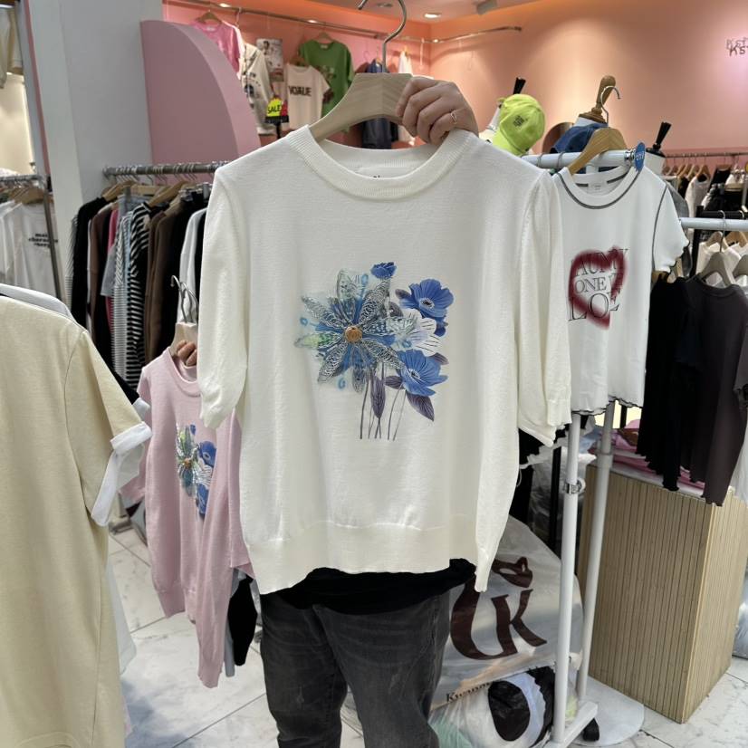 BLOOM韓國東大門代購女裝新款人氣休閑26春夏時尚針織衫花朵BLOOM-Q針織衫