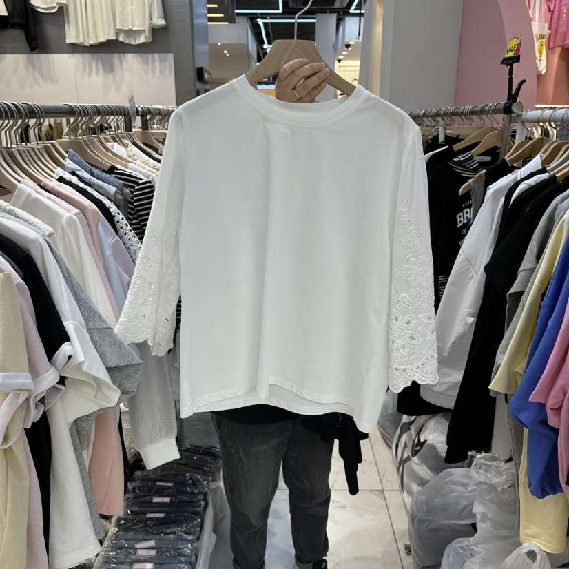 BLOOM韓國直郵女士新款26春夏時尚人氣休閑推薦熱賣T恤蕾絲BLOOM-QT恤