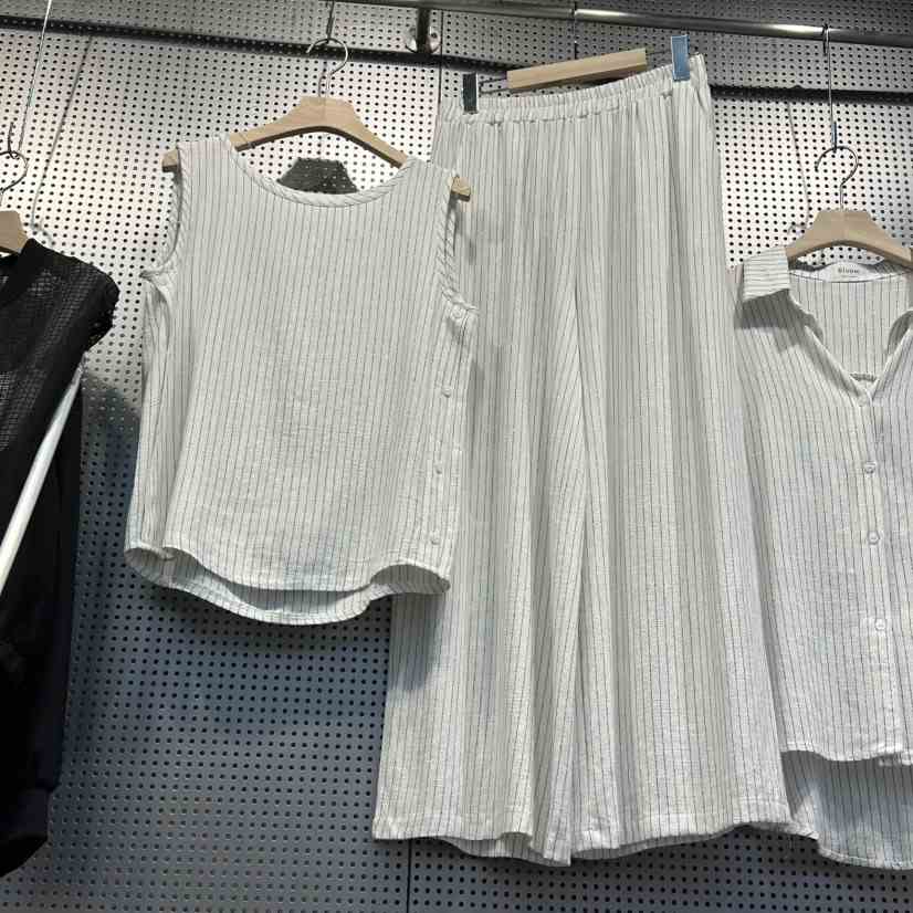 BLOOM韓國代購女裝新品時尚熱賣26春夏套裝兩件套套裝亞麻BLOOM-Q套裝