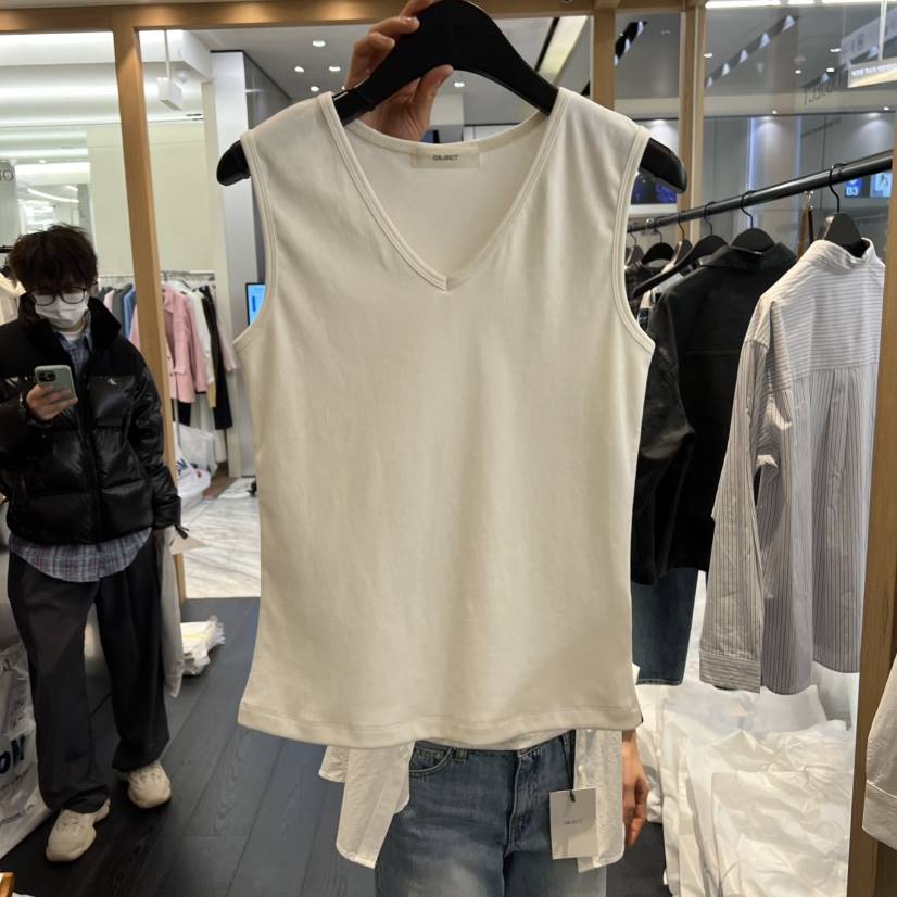 OBJECT韓國代購女士新品熱賣職業26春夏休閑時尚吊帶背心V領OBJECT吊帶/背心