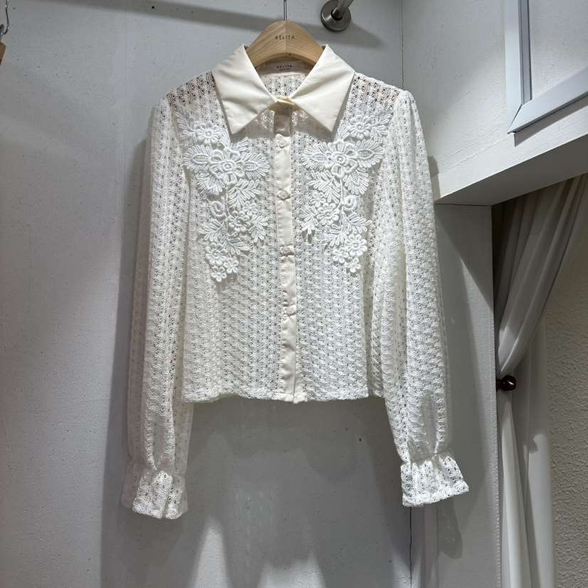 BELITA韓國東大門代購女士新款時尚26春夏人氣襯衫蕾絲衫BELITA襯衫/蕾絲衫
