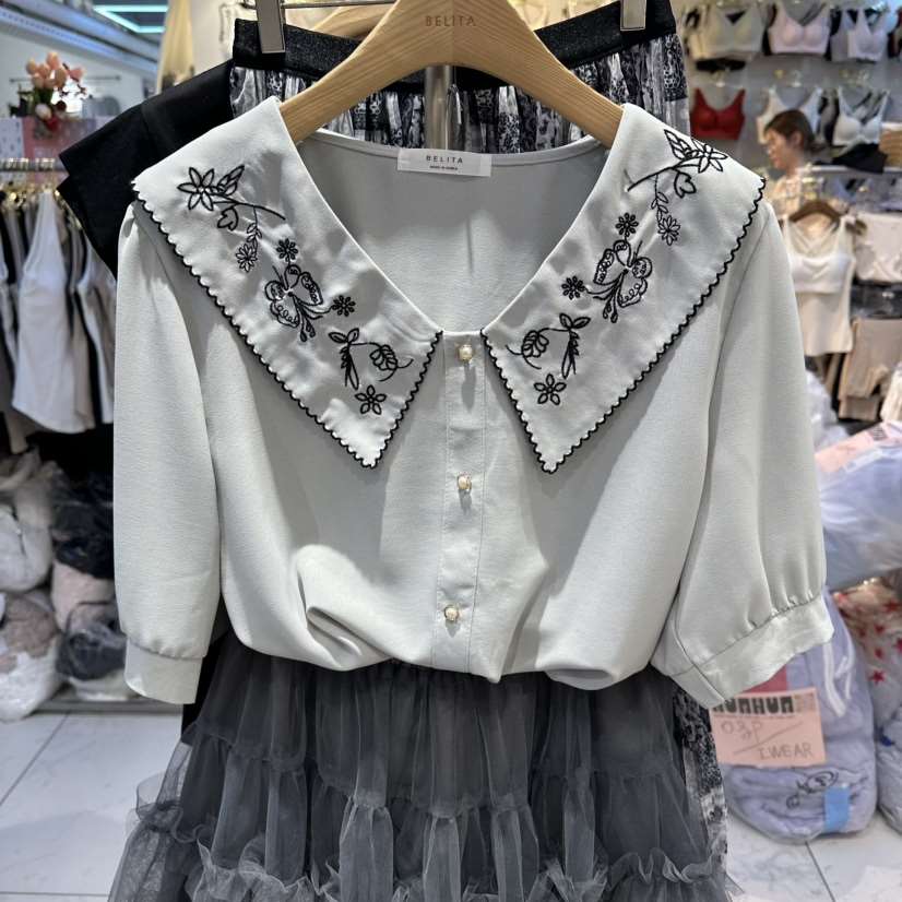 BELITA韓國東大門代購女士新品時尚熱賣推薦26春夏襯衫蕾絲衫BELITA襯衫/蕾絲衫