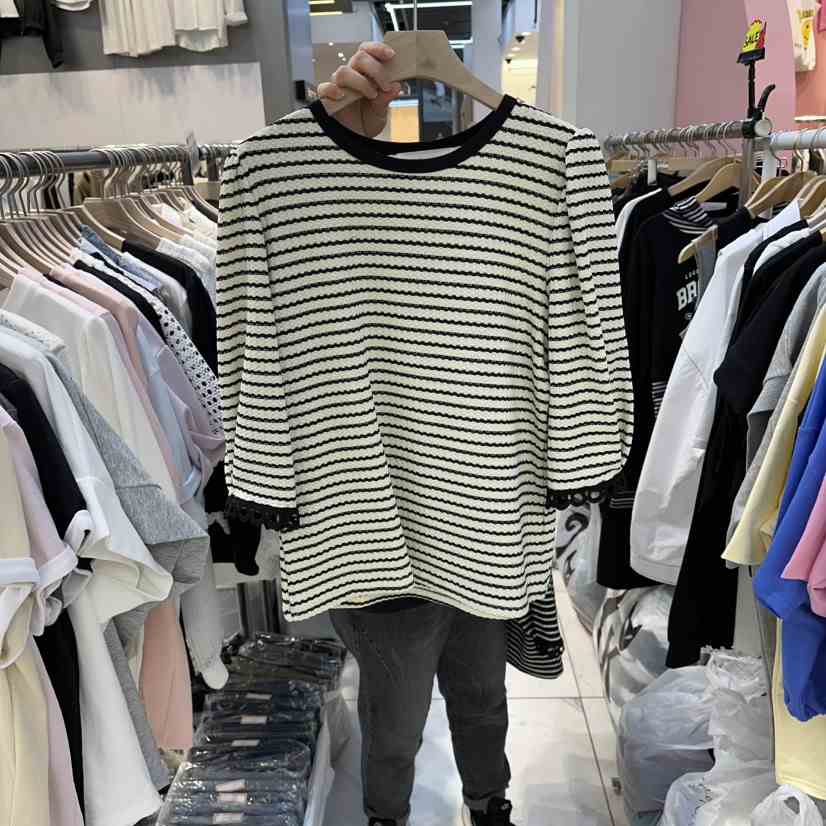 BLOOM韓國東大門直郵女士新品休閑26春夏熱賣職業T恤條紋BLOOM-QT恤