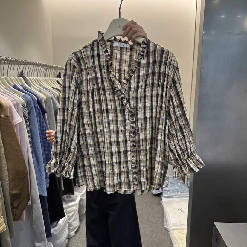 ALTER韓國代購女士新款推薦26春夏人氣時尚職業襯衫蕾絲衫Alter襯衫/蕾絲衫