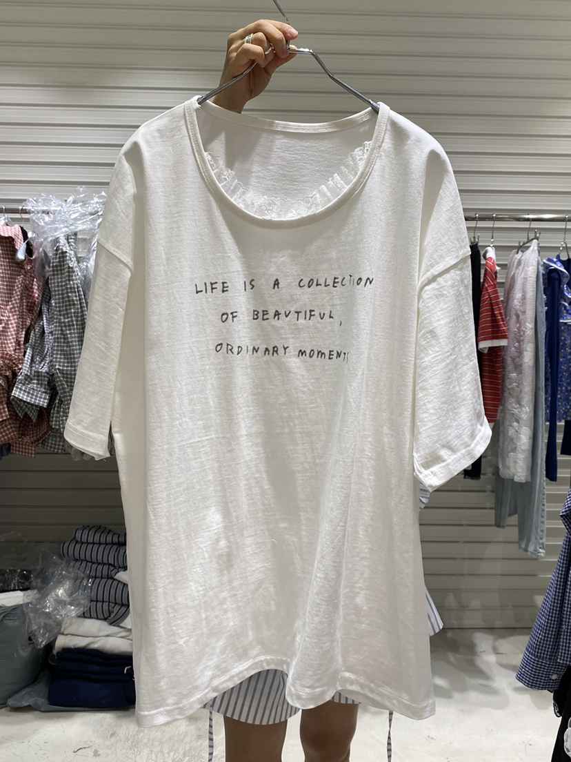 BRICKLANE韓國代購女士新品人氣26春夏休閑時尚推薦T恤褶皺BRICKLANET恤