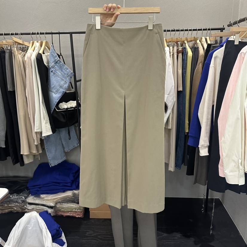 FLAMME TOIT/LUNAMDE韓國直郵實拍女士新款職業長裙褶皺FLAMME TOIT/LUNAMDE長裙