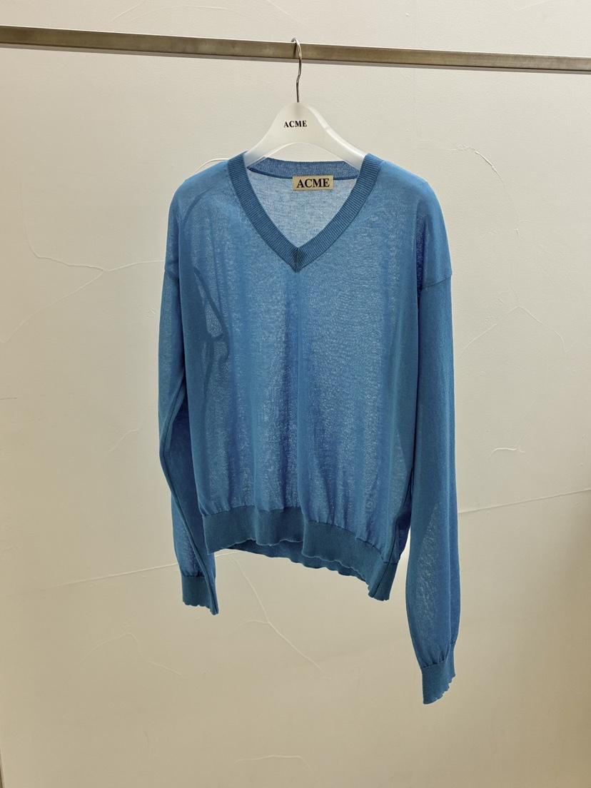 ACME韓國直郵實拍女裝新品人氣26春夏職業時尚針織衫V領透視ACME針織衫