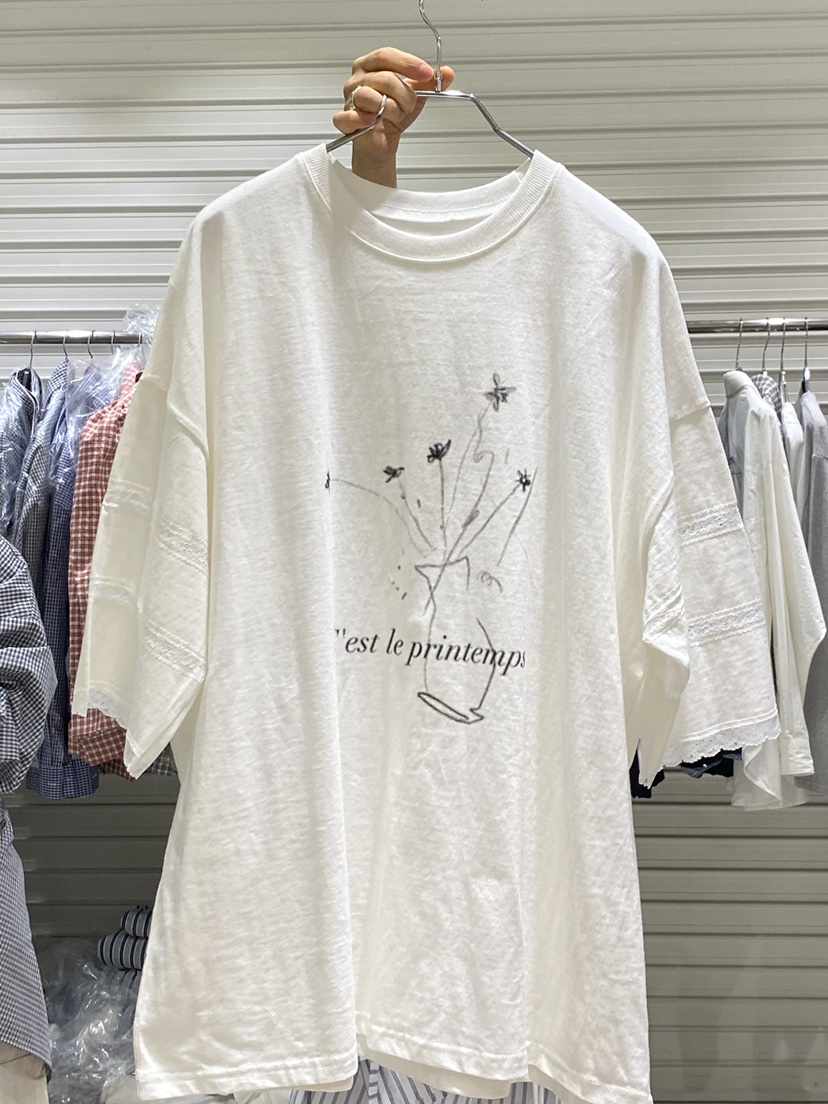 BRICKLANE韓國東大門代購女裝新品26春夏時尚職業T恤蕾絲BRICKLANET恤