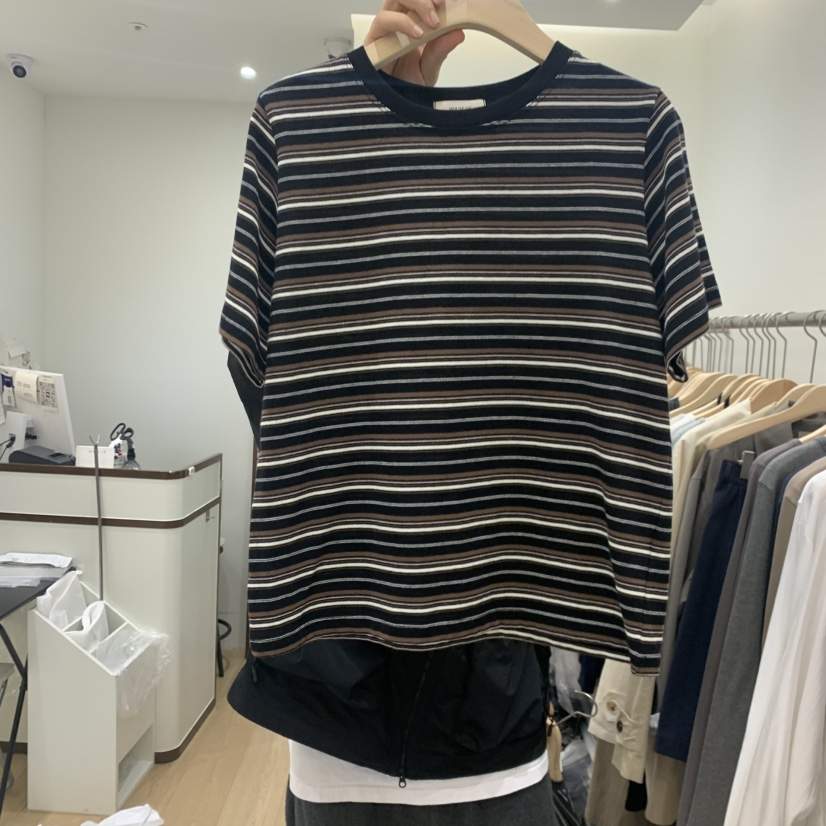 HOUSE OF/DE MERRY韓國直郵實拍女士新品休閑人氣T恤條紋HOUSE OF/DE MERRYT恤