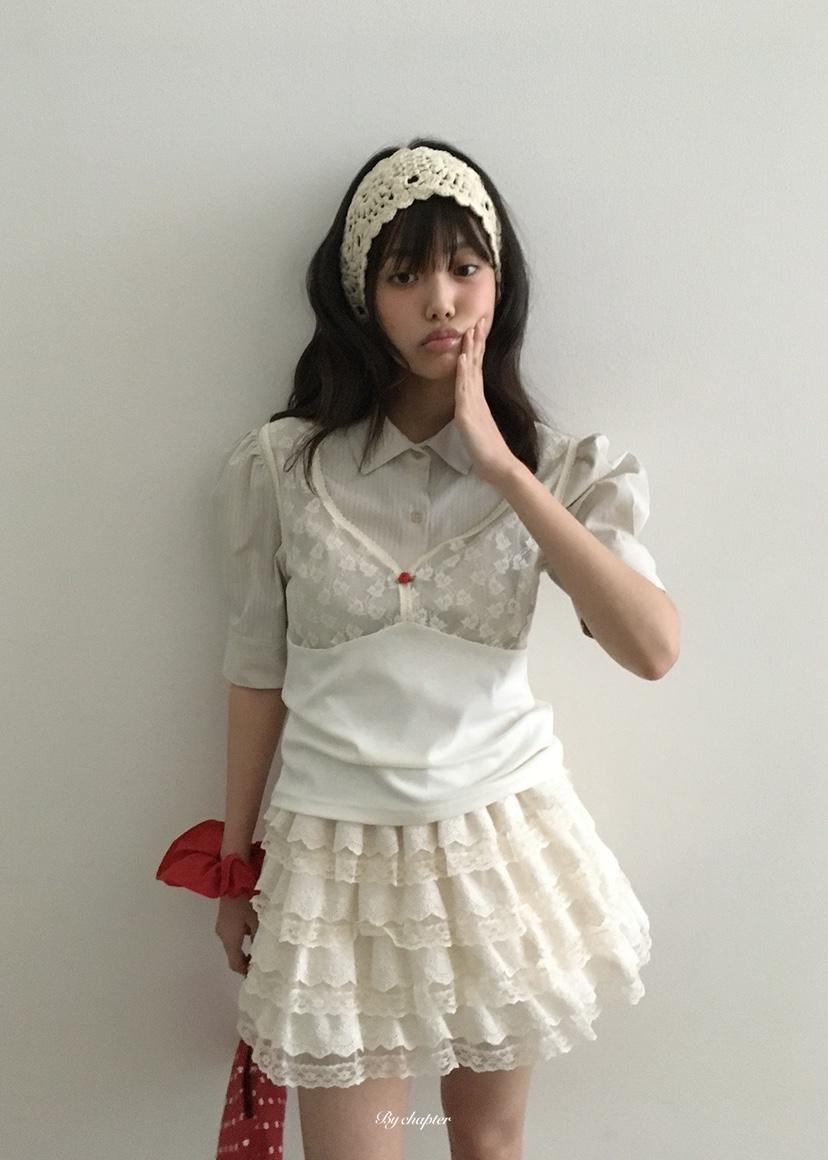 BY CHAPTER韓國直郵實拍女士新品時尚吊帶背心不含內搭蕾絲BY Chapter吊帶/背心