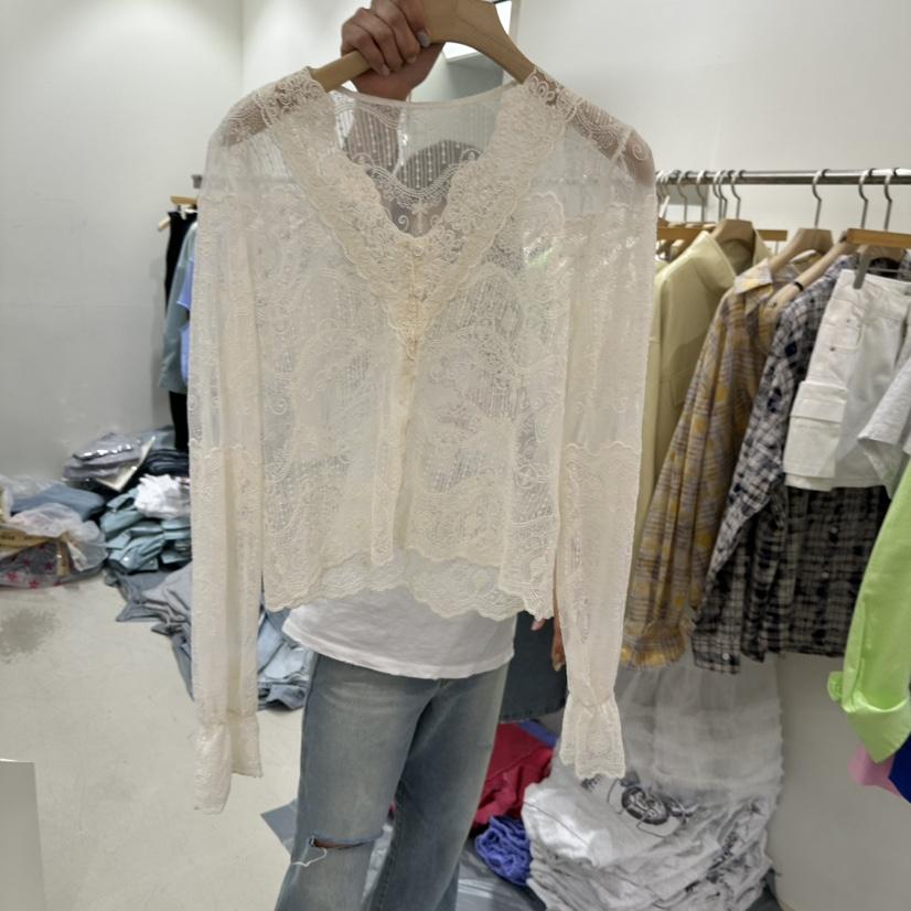 REPELLER韓國代購女裝新品熱賣時尚人氣休閑26春夏襯衫蕾絲衫REPELLER襯衫/蕾絲衫