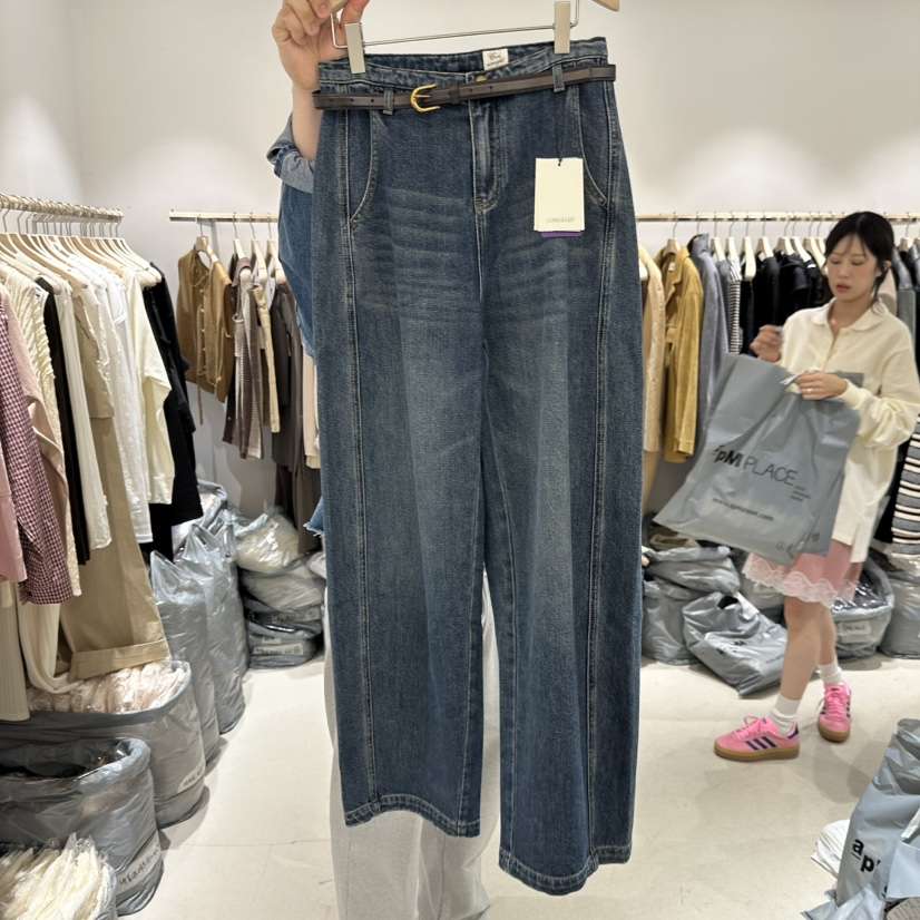 CONNAUGHT/DAILYJUD韓國東大門直郵女士新款休閑牛仔褲含腰帶CONNAUGHT/DAILYJUD牛仔褲