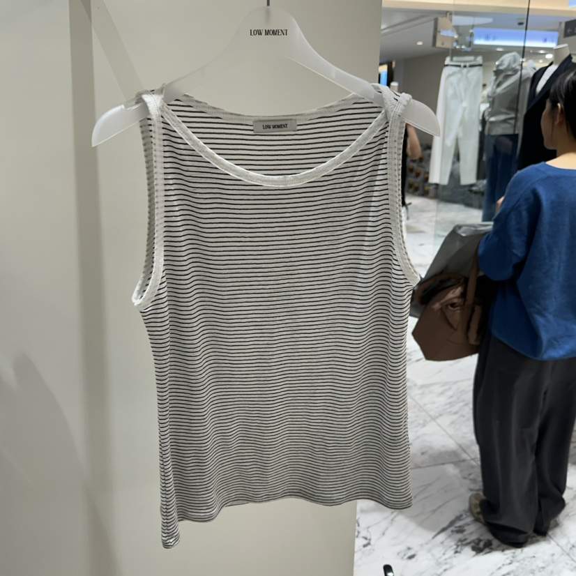 LOW MOMENT韓國東大門直郵女裝新品時尚熱賣吊帶背心亞麻LOW MOMENT吊帶/背心