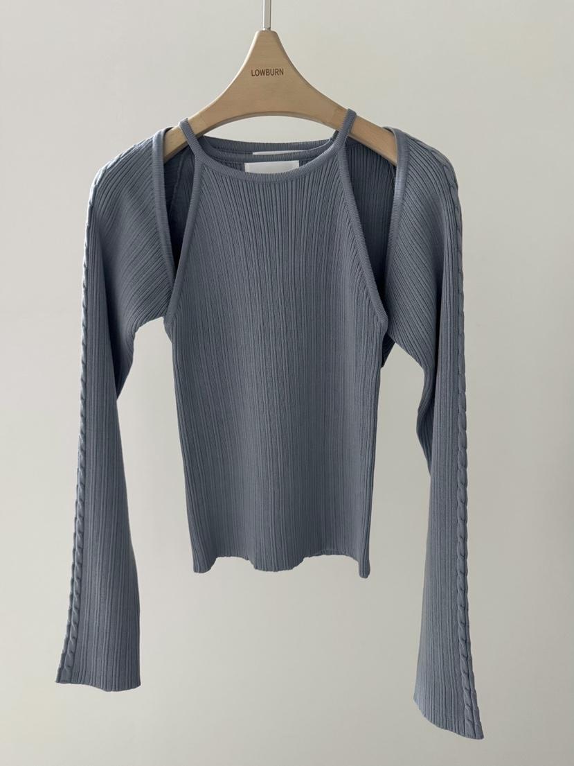 LOWBURN韓國東大門直郵女裝新品時尚職業套裝兩件套套裝羅紋LOWBURN套裝