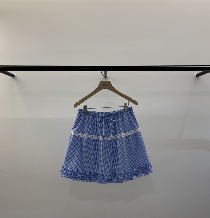 LA CREME韓國直郵女士新品人氣休閑熱賣職業短裙荷葉邊雙層LA CREME短裙