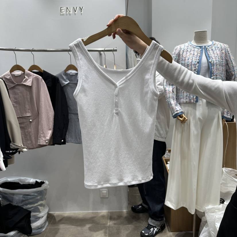 ENVY韓國東大門直郵女士新品熱賣休閑人氣職業吊帶背心紐扣ENVY吊帶/背心