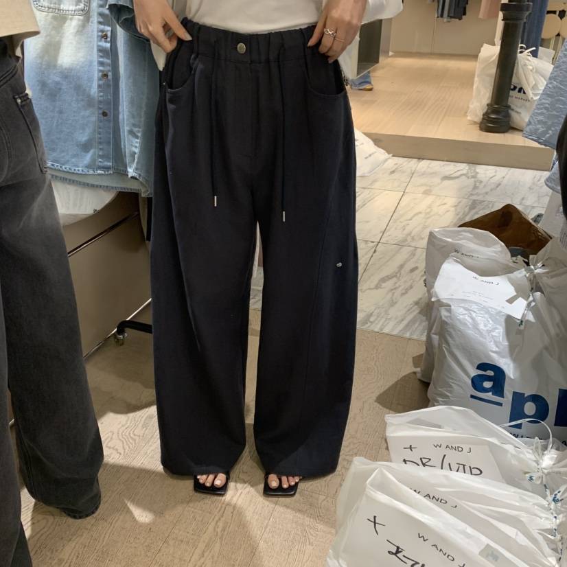 W AND J韓國東大門代購女裝新品推薦熱賣人氣休閑褲亞麻W AND J休閑褲