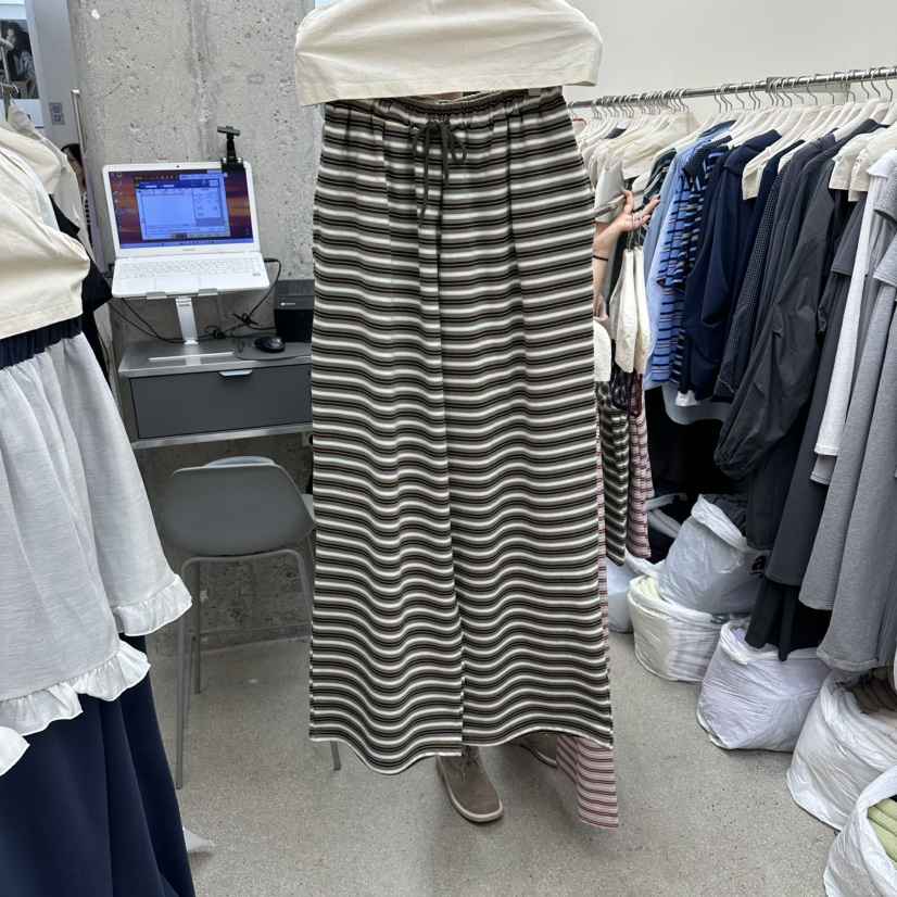 AMOEBA韓國直郵女裝新款時尚休閑推薦26春夏熱賣休閑褲條紋AMOEBA休閑褲