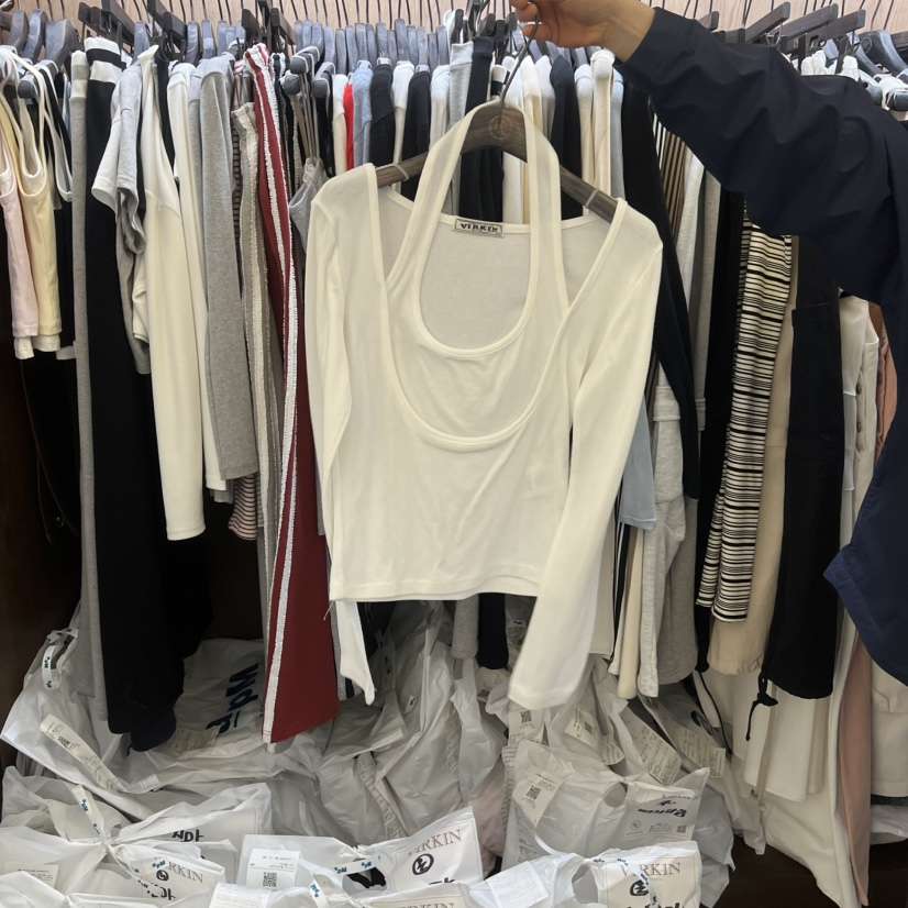 VIRKIN韓國直郵女裝新品推薦26春夏休閑時尚長袖T恤假兩件VIRKIN長袖T恤