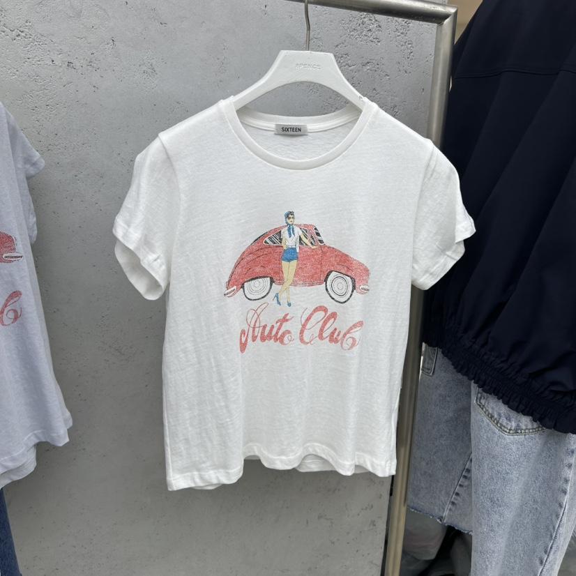 SIXTEEN韓國直郵女士新品26春夏推薦職業休閑熱賣時尚T恤SIXTEENT恤