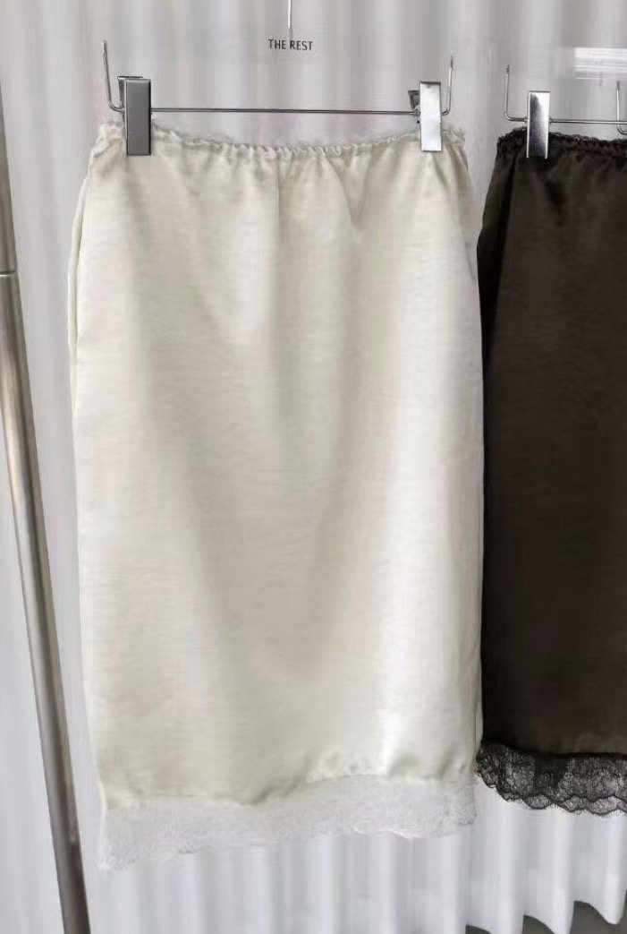 THE REST韓國東大門直郵女士新品時尚休閑半身裙中短裙絲綢THE REST/UNNOEUD半身裙/中短裙