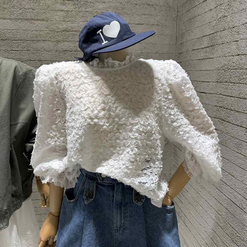 JUNI韓國東大門代購女士新品人氣推薦休閑熱賣襯衫蕾絲衫my juni襯衫/蕾絲衫