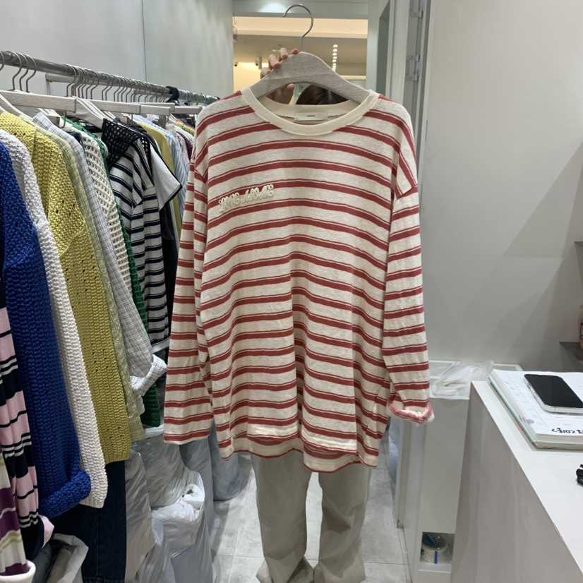 ASOME韓國直郵實拍女士新款26春夏時尚推薦休閑長袖T恤條紋A.SOME長袖T恤