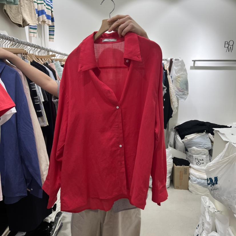 BY BOMI韓國直郵女士新款時尚熱賣休閑推薦襯衫蕾絲衫亞麻BY BOMI襯衫/蕾絲衫