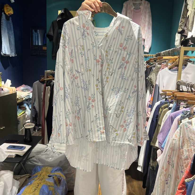 MERCI LINDA韓國東大門直郵女裝新款休閑26春夏襯衫蕾絲衫棉MERCI LINDA襯衫/蕾絲衫