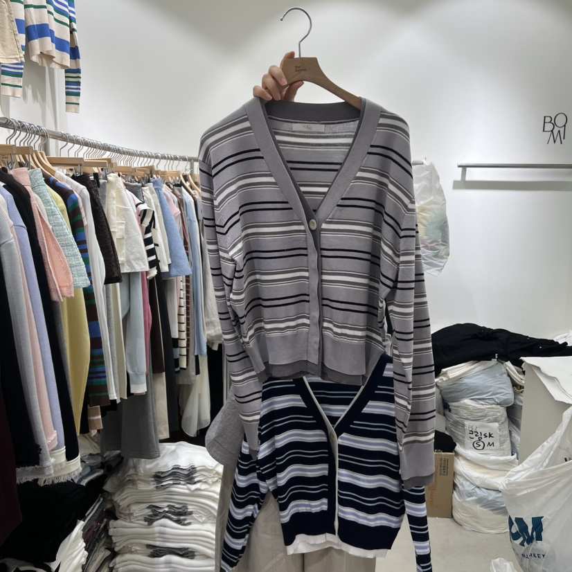 BY BOMI韓國直郵實拍女士新品職業推薦休閑人氣針織衫條紋BY BOMI針織衫