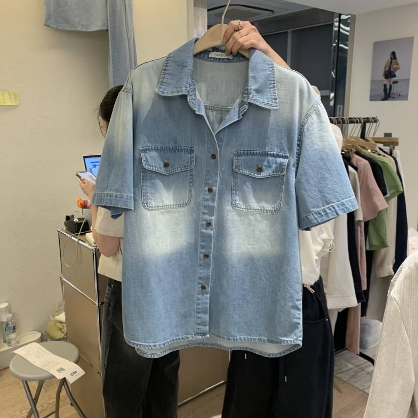 W AND J韓國代購女士新品職業推薦26春夏休閑襯衫蕾絲衫W AND J襯衫/蕾絲衫