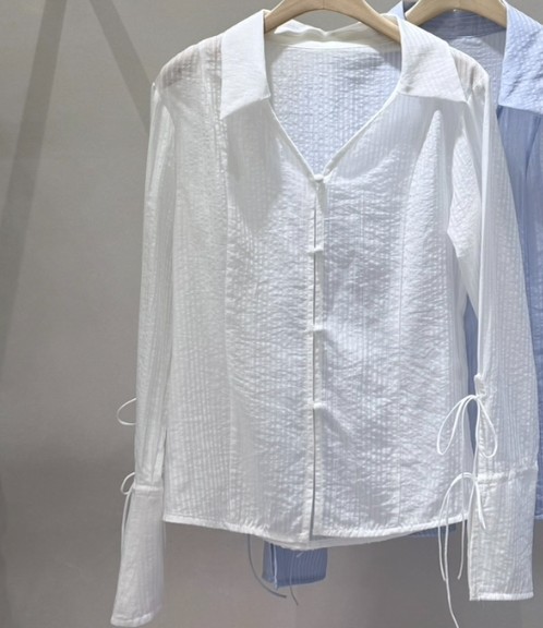 LAVIEU韓國代購女裝新品真品熱賣時尚推薦襯衫蕾絲衫系帶LAVIEU襯衫/蕾絲衫