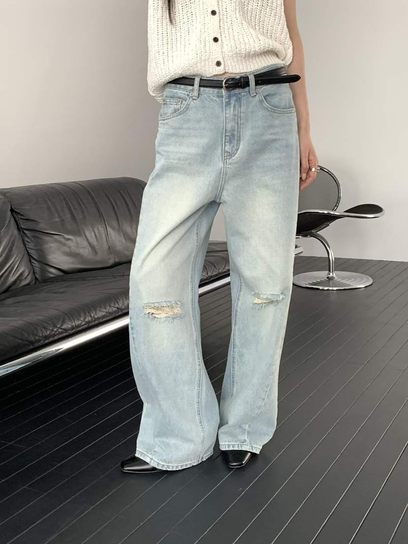 MUSE-P韓國直郵實拍女裝新品職業休閑人氣26春夏熱賣牛仔褲MUSE-P牛仔褲