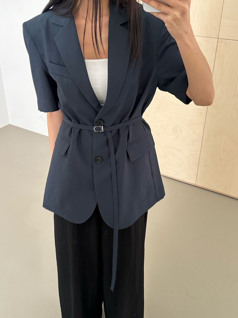 LE VASE韓國直郵女裝新品休閑人氣時尚推薦職業夾克含腰繩LE VASE夾克