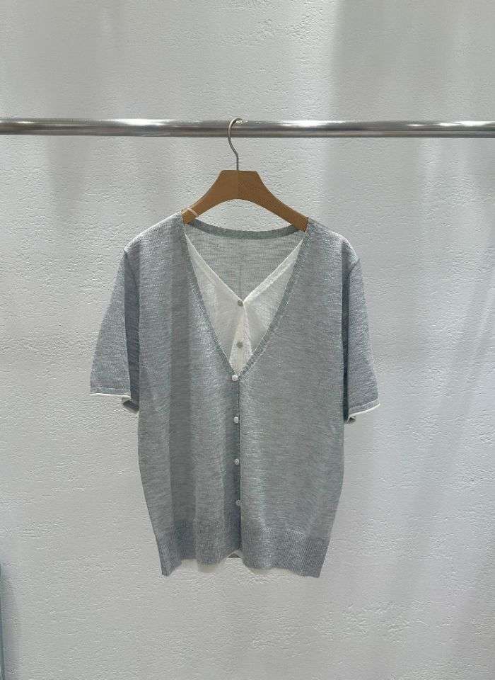 CRONG韓國東大門直郵女裝新款休閑時尚人氣26春夏針織衫假兩件CRONG針織衫