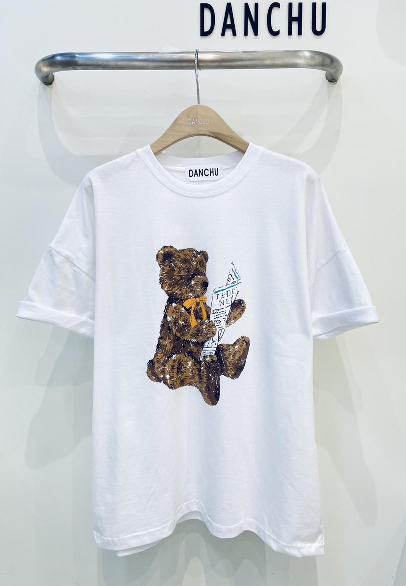 DANCHU韓國直郵女裝新品推薦26春夏時尚職業休閑T恤泰迪熊DANCHUT恤