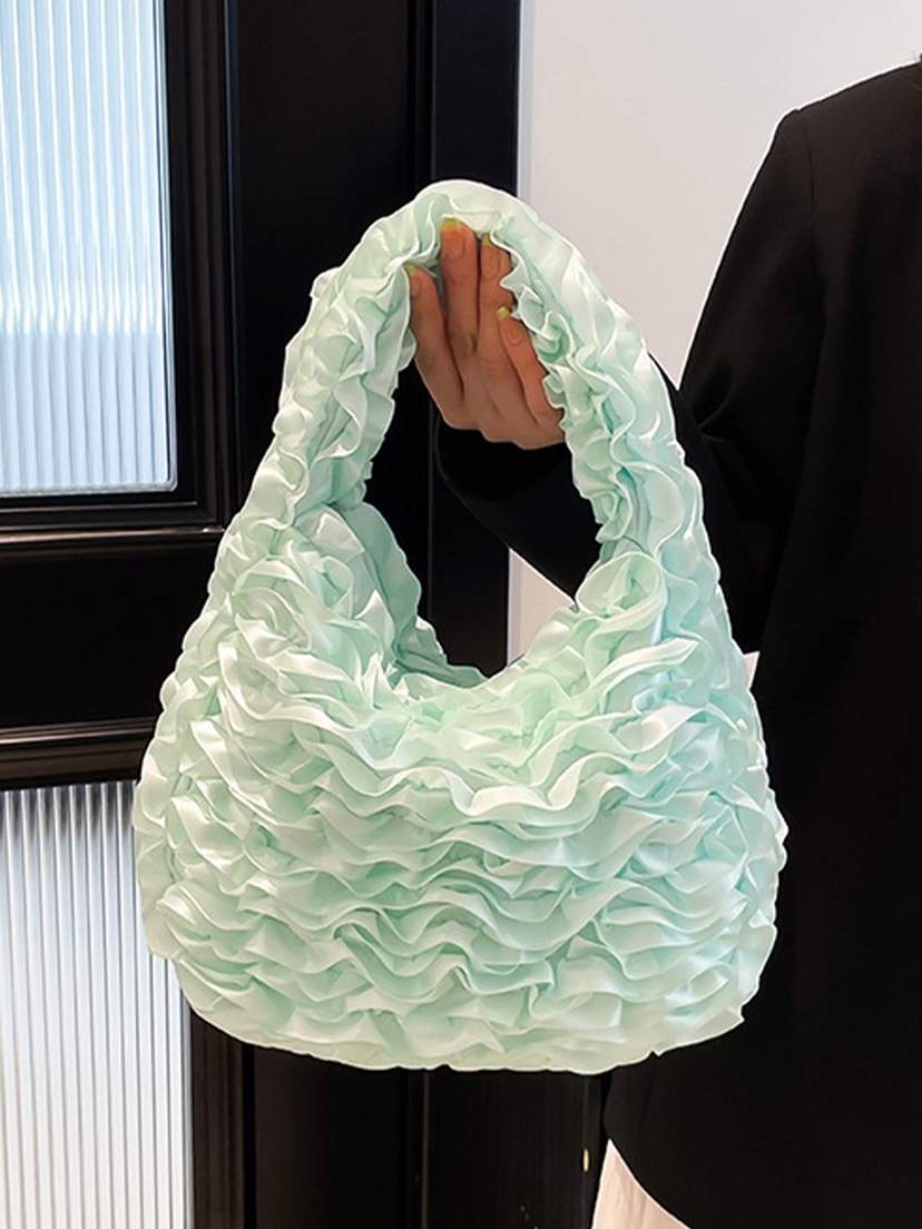 NICEALICE韓國代購女裝新款時尚休閑手拿包腋下包荷葉邊雪紡NICEALICE手拿包/腋下包