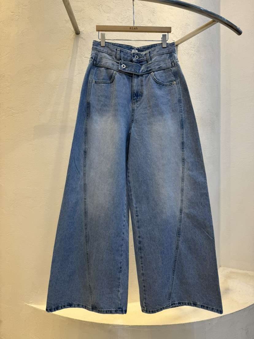 RIAH韓國東大門代購女士新款休閑人氣26春夏時尚牛仔褲腰帶RIAH牛仔褲