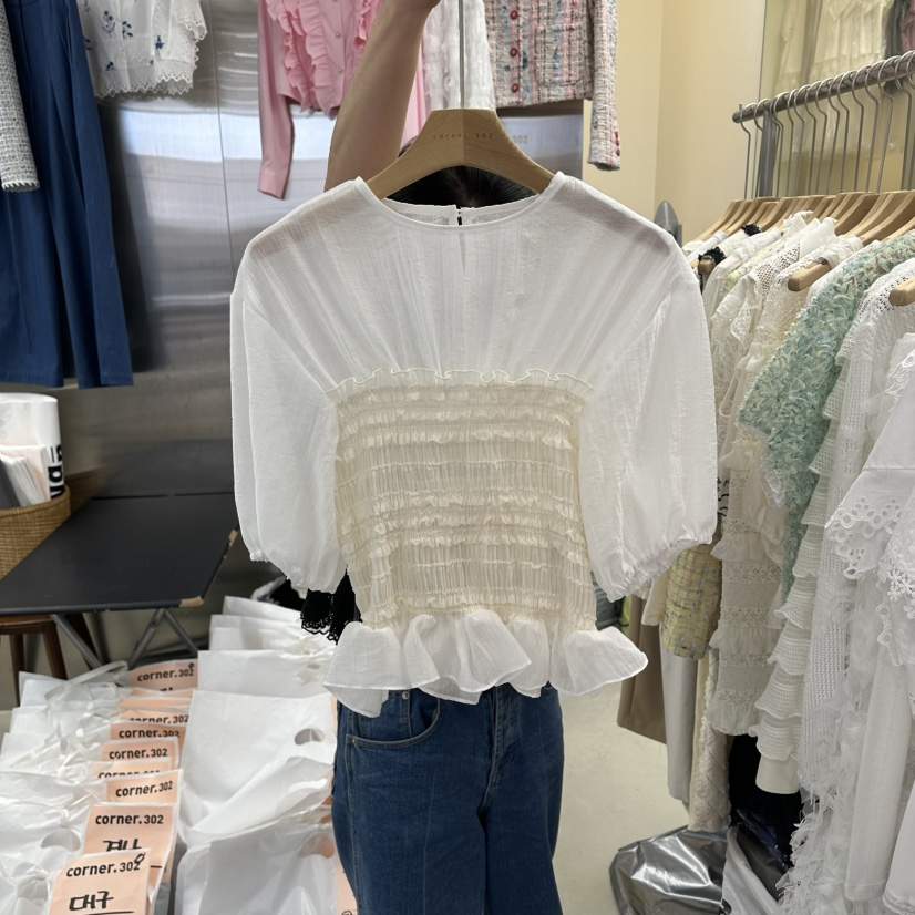 CORNER韓國直郵女士新款推薦職業熱賣26春夏人氣襯衫蕾絲衫CORNER.302襯衫/蕾絲衫
