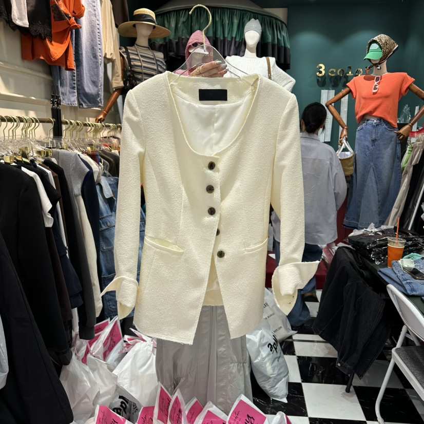 3COLOR韓國直郵實拍女裝新款熱賣夾克粗花呢Three color夾克