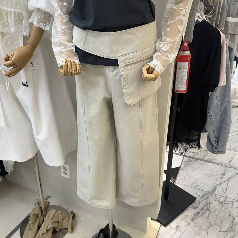 ASCEND韓國直郵實拍女裝新品人氣職業休閑褲含腰包口袋腰帶ASCEND休閑褲