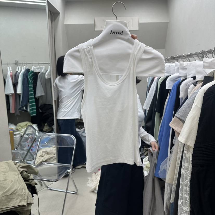 ASCEND韓國直郵實拍女士新品休閑推薦吊帶背心不含內搭純棉ASCEND吊帶/背心